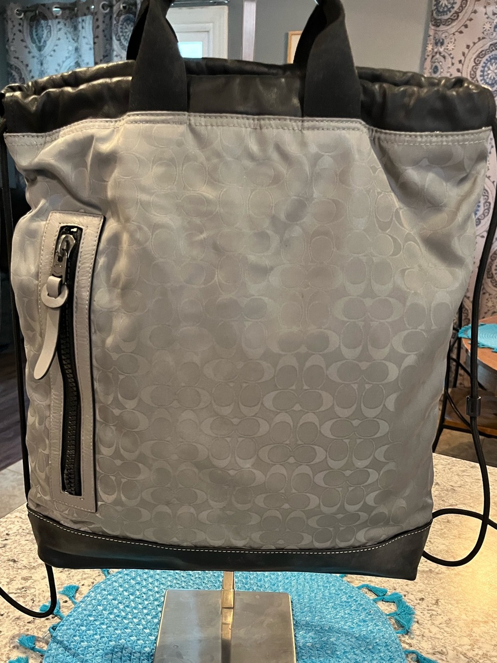 Coach Signature Drawstring Backpack - Picture 5 of 17